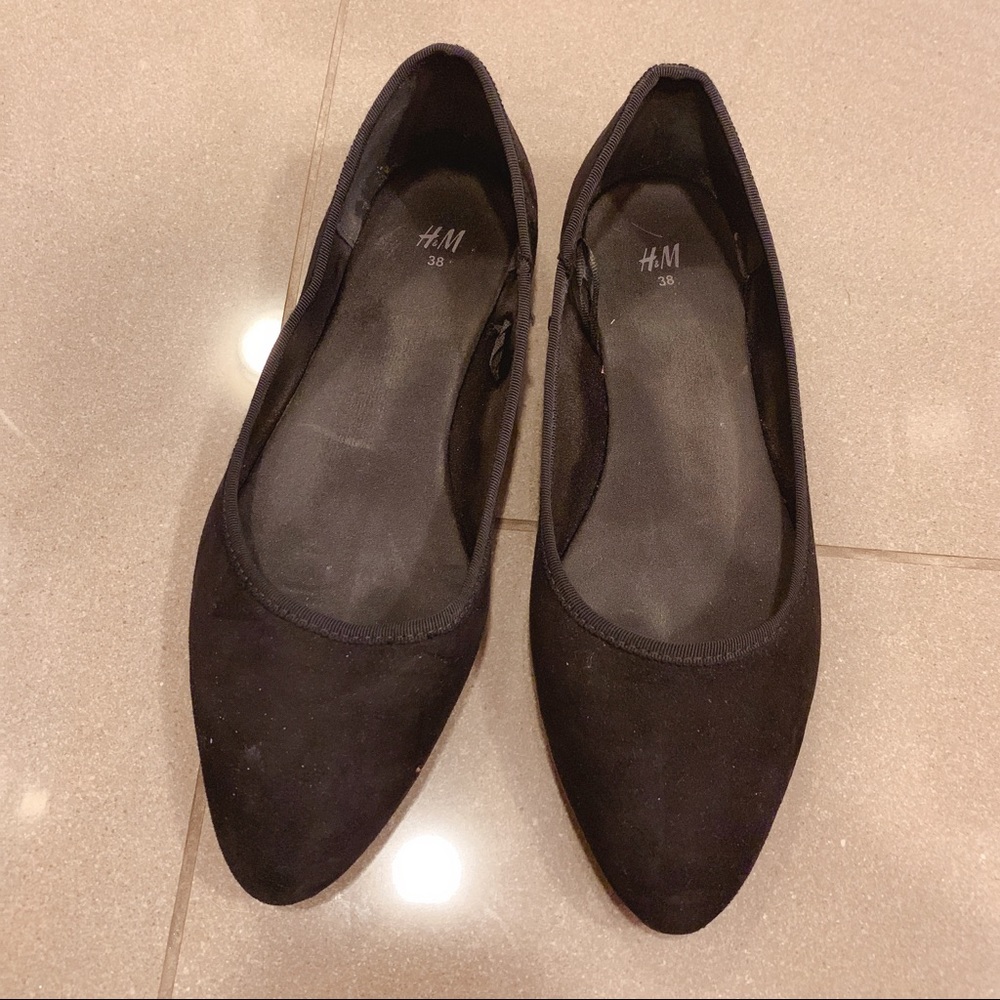 H&M black suede flats